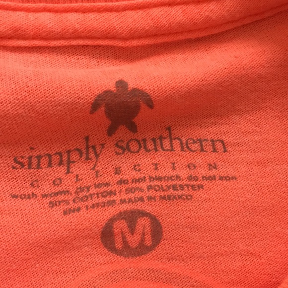 Neon pink/orange Simply Southern Long Sleeve Tee - Picture 2 of 3
